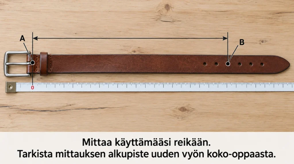 mittauskuva vanhan vyön osioon