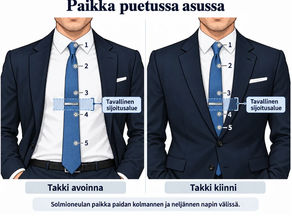 Solmioneulan paikka puvussa